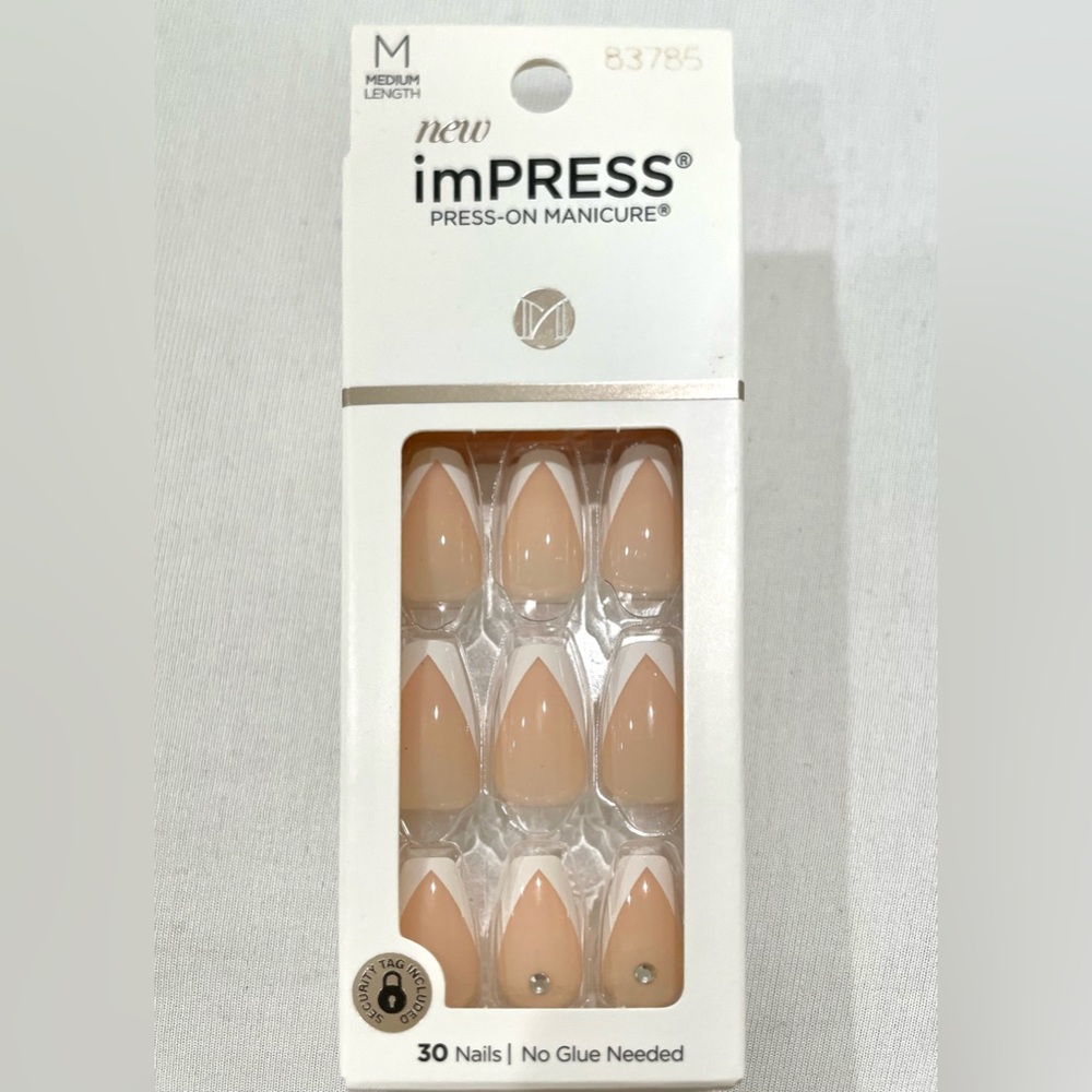 imPRESS Press-On Nails – Nude French Tip, Medium Length (No Glue Needed)/3 PACK - Picture 2 of 3